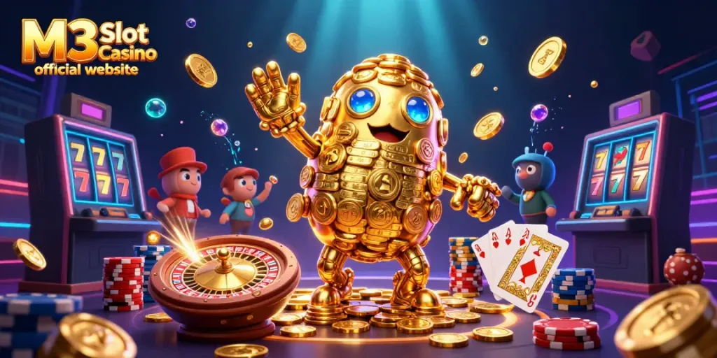 Experience the thrilling action at the M3 Slot Casino official website with dynamic 3D casino graphics.
