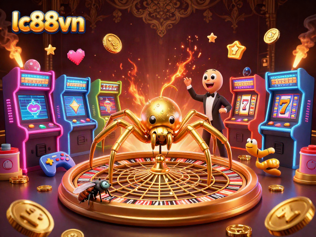 Engage in thrilling gambling action at lc88vn with a roulette spider and dynamic casino elements.