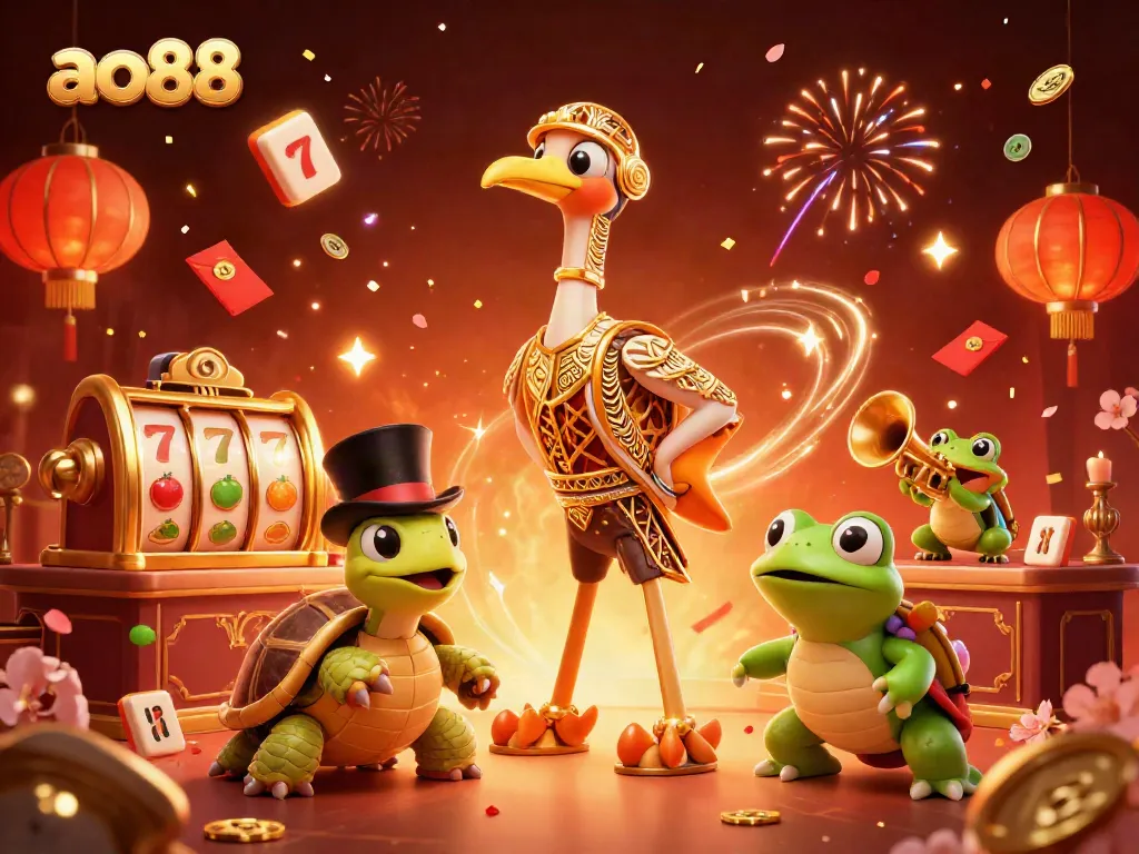 Join the excitement at ao88 with vibrant slots and festive 3D characters for a thrilling experience.