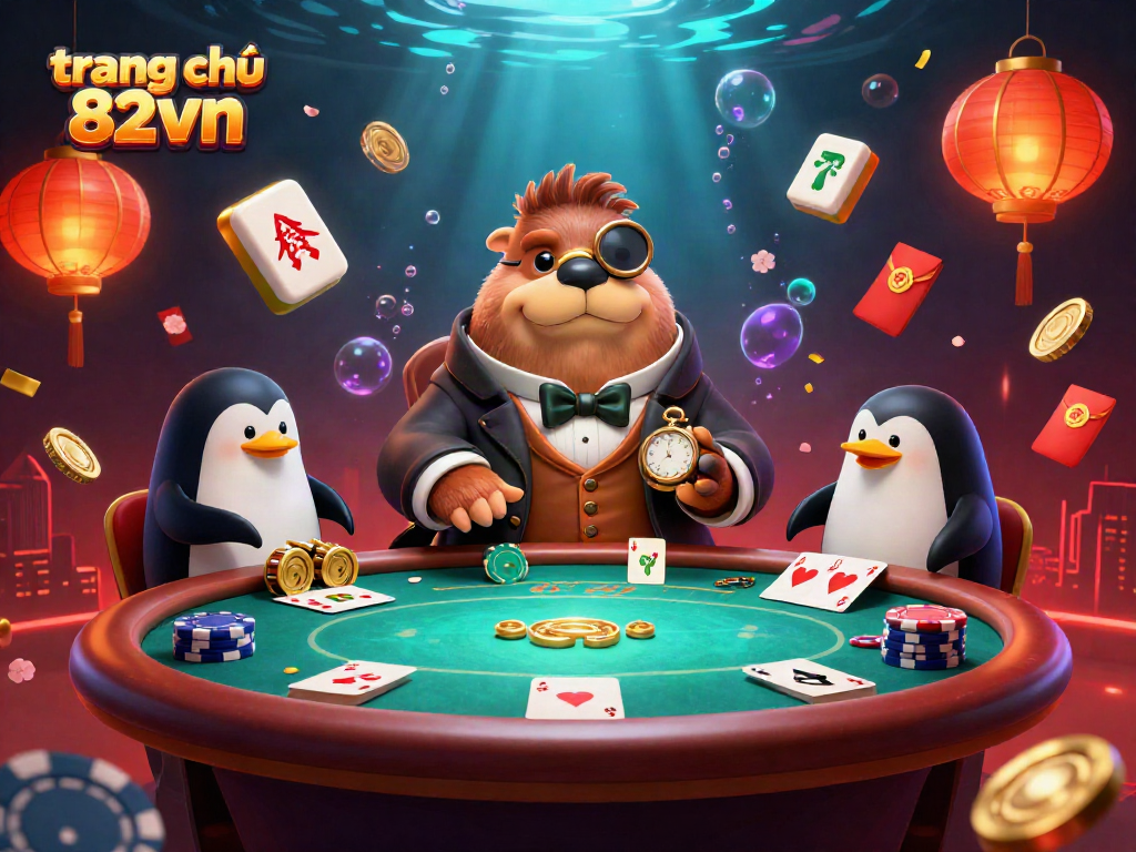 Experience the excitement of poker with trang chủ 82vn at a vibrant underwater casino scene.