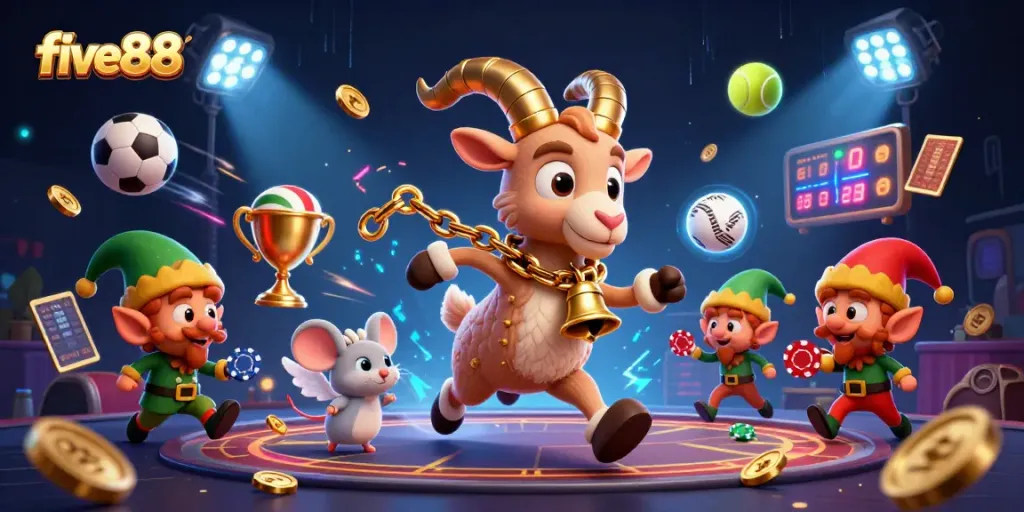 five88 engages players in a vibrant casino scene filled with dynamic gaming elements and energetic characters.