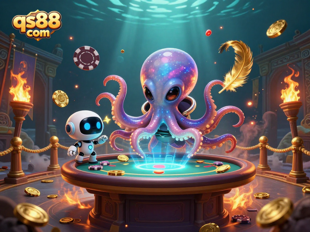 Join the excitement at qs88 com with a poker-playing octopus and thrilling casino elements