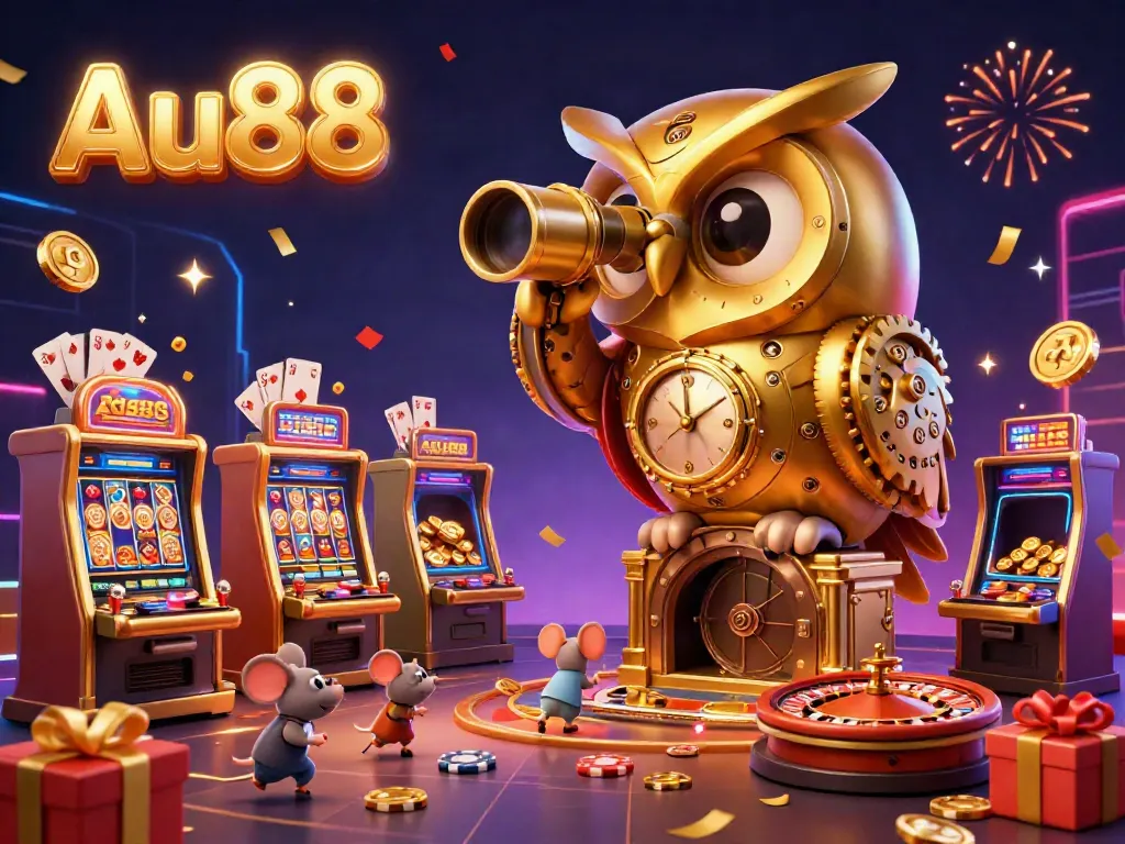 Engage with the exciting AU88 casino experience featuring animated characters and vibrant slot games.
