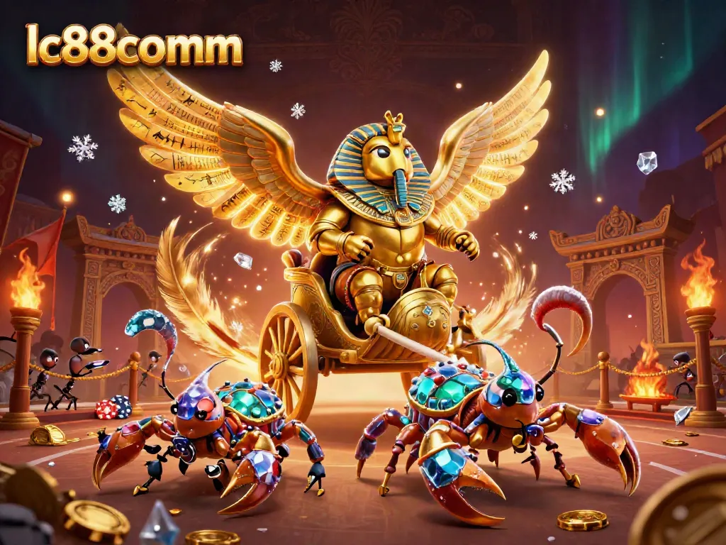 Engage with thrilling experiences at lc88comm with a vibrant 3D scene featuring iconic gaming icons.