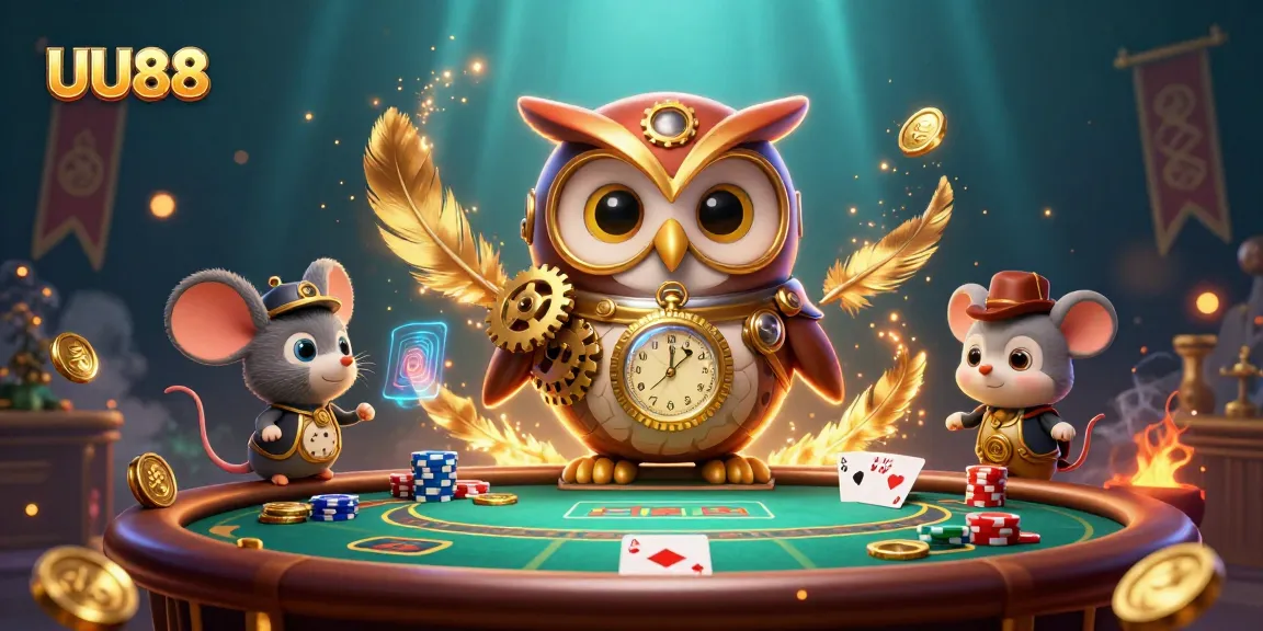 Play strategically at UU88 with a captivating steampunk casino scene filled with action.