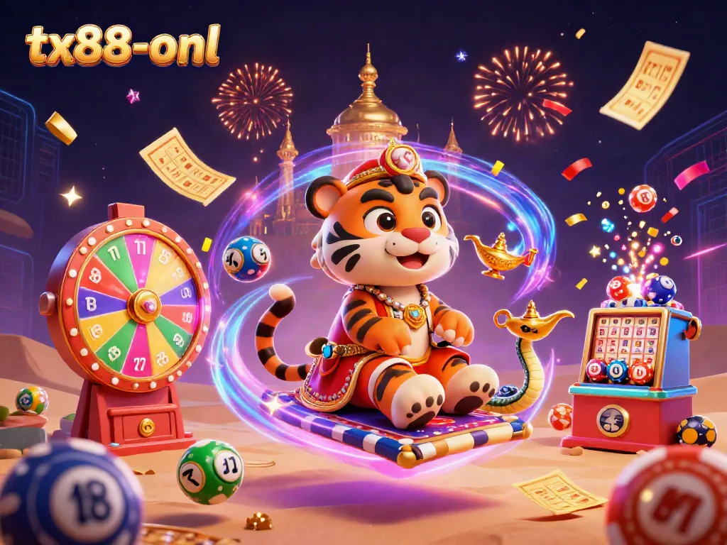 Experience thrilling wins with tx88-onl in this dynamic casino-themed illustration featuring vibrant game elements.